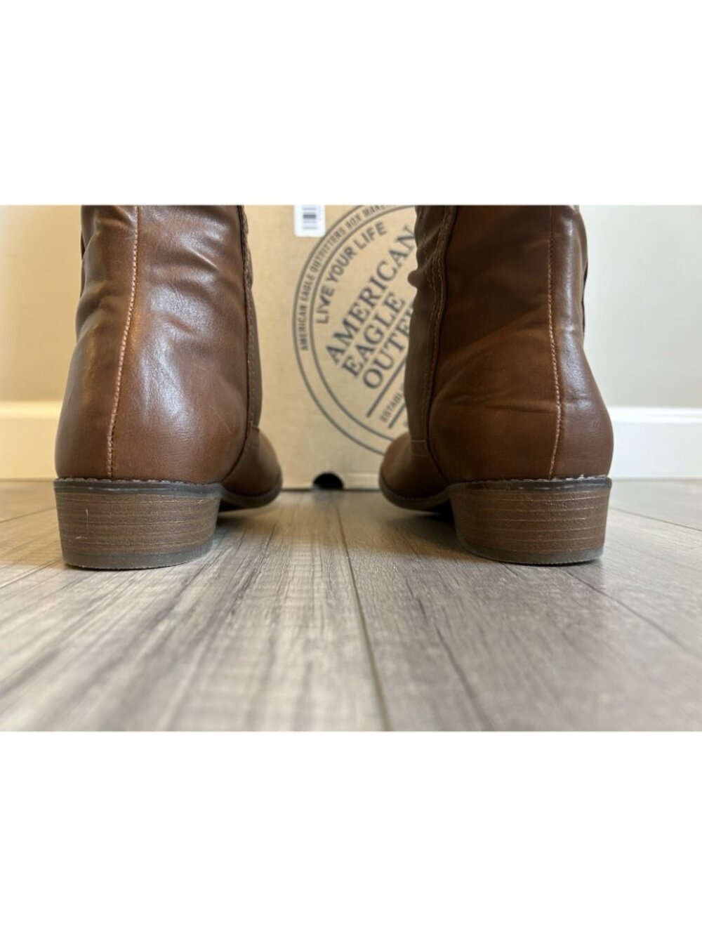 American Eagle Women’s Knee High Boots Brown Riding Size 7 New w Box Y2K Classic - Picture 6 of 12